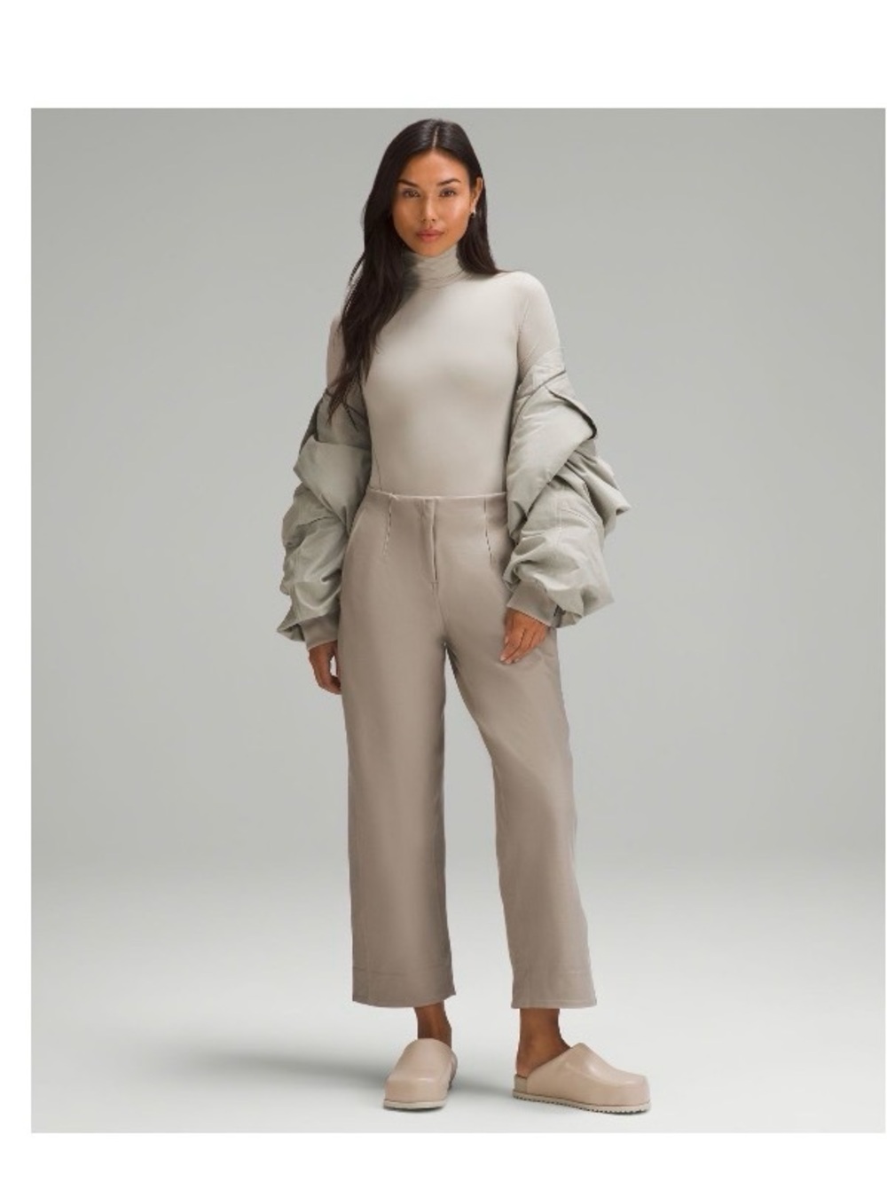 lululemon athletica Light Taupe Turtleneck Bodysuit